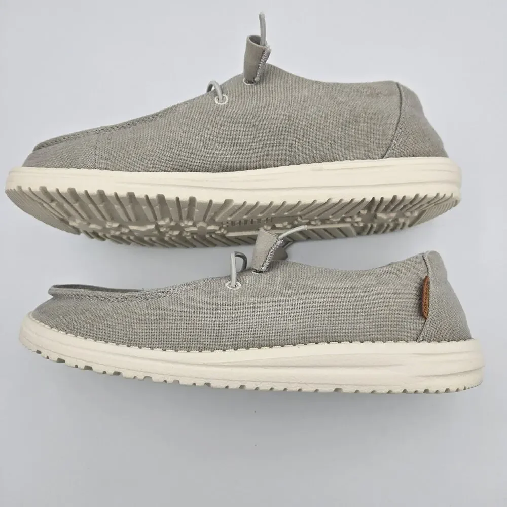 Hey Dude Wendy Chambray Light Grey Slip‑On Shoes – Women’s 8